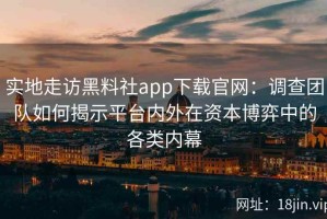 实地走访黑料社app下载官网：调查团队如何揭示平台内外在资本博弈中的各类内幕