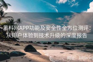 黑料网APP功能及安全性全方位测评：从用户体验到技术升级的深度报告